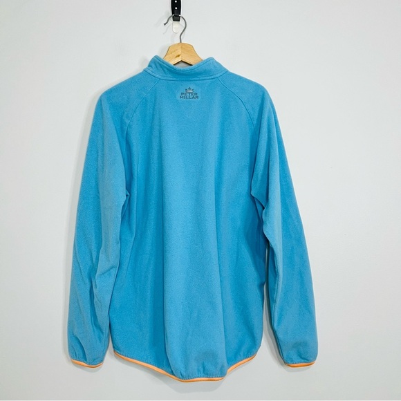 Peter Millar Warmth Blue Fleece 1/4 Button Snap Pullover XL - Picture 5 of 6